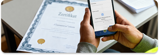 Dokumente hochladen? Geht in Sekunden