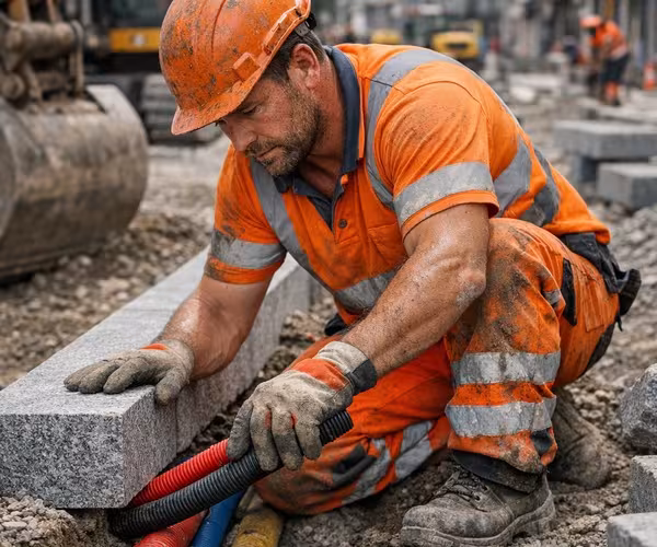 Bauarbeiter Strassenbau